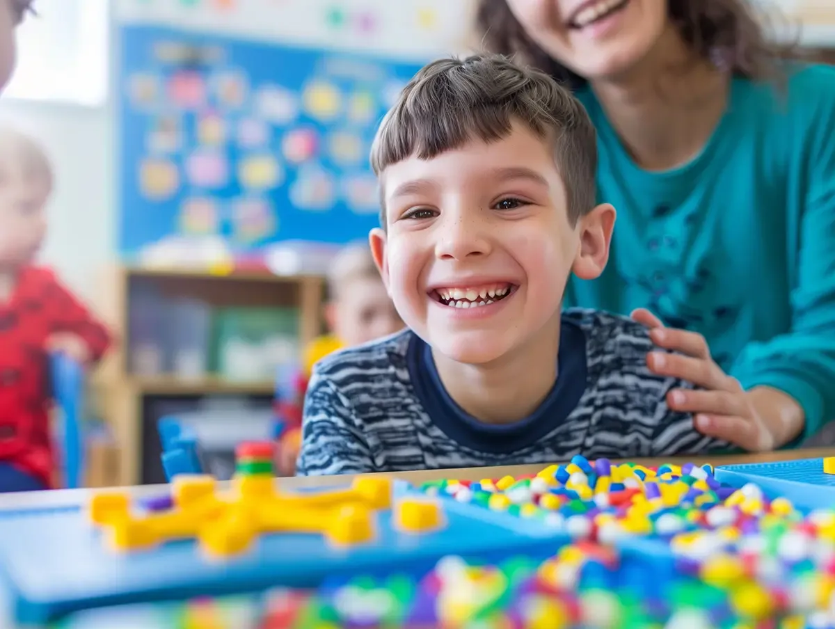 Autistic child in play therapy